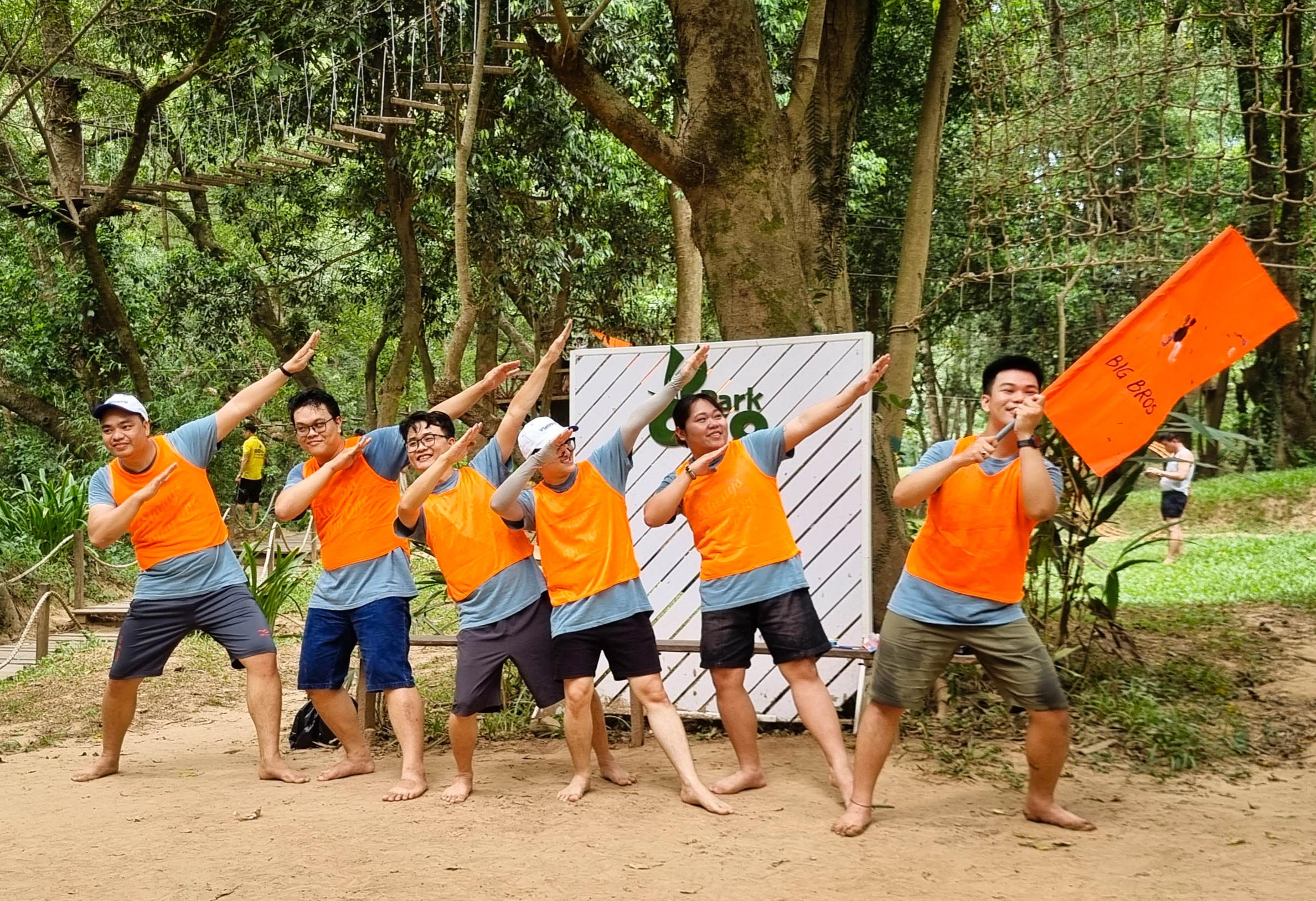 Team members during an outdoor activity