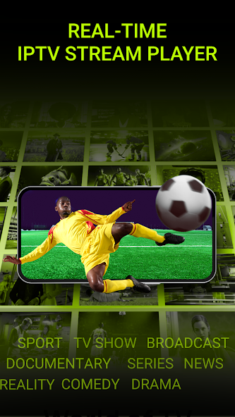 Google Play screenshot of the IPTV Smart Player streaming interface
